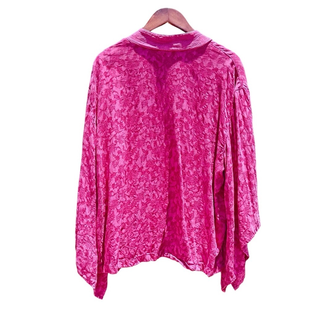 Tianello Vintage Kimono Jacket has Dramatic Sleeves Embroidered Boho Cottage Med - Picture 4 of 6